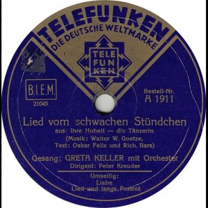 SWING+RAGTIME+TRIEBE: Greta Keller - Das Lied vom schwachen Stündchen (AT 1935)